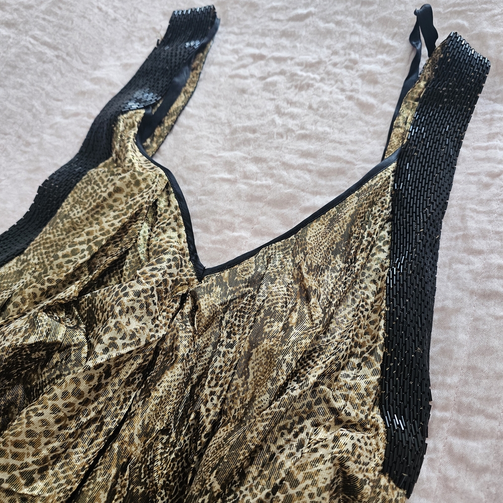 bebe Gold and Black Mini Dress
